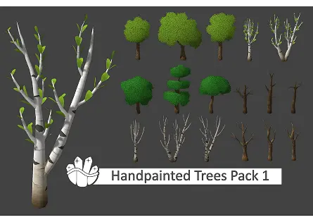 image Handpainted Trees Pack 1